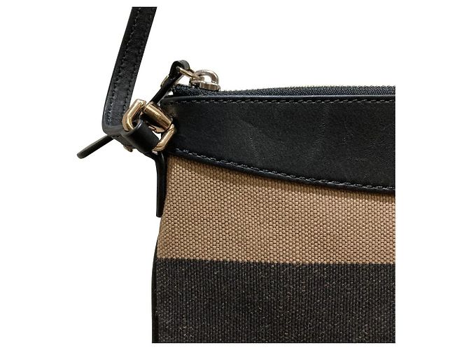 Burberry Nova Check Schultertasche aus Canvas und Leder Braun Schwarz Weiß - Ansicht 4