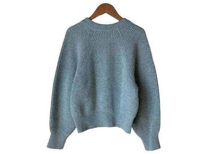 Autre Marque MACPHEE Maglione in lana e cashmere Blu Blu chiaro - vista 2