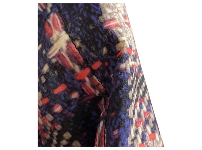 Chaqueta acolchada de tweed Chanel Azul - vista 8