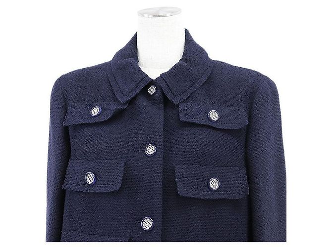 Chanel 20C P62626 Cotton Tweed Jacket Blue Navy blue - view 2