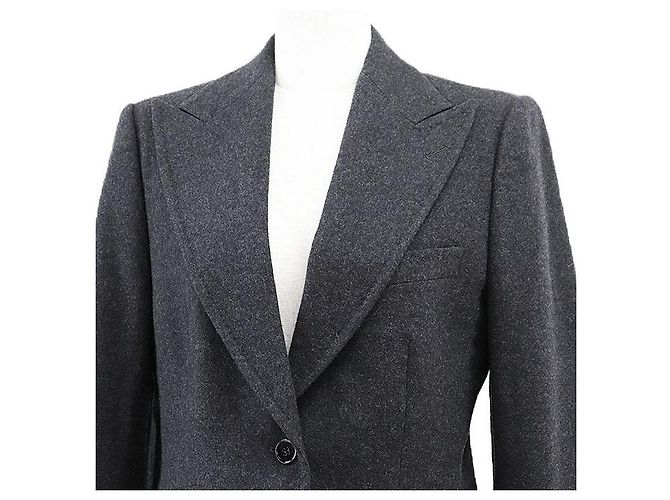 Dolce & Gabbana Dolce&Gabbana Wool Flannel Tailored Jacket Brown Dark grey - view 2