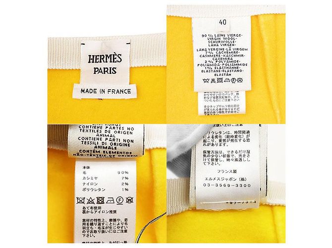 Hermès Falda larga Hermes en mezcla de lana y cachemira Crudo - vista 10