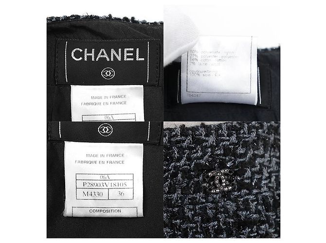 Falda Chanel de tweed con hilo metálico Negro - vista 10