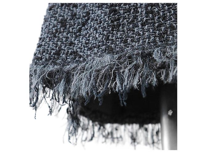 Falda Chanel de tweed con hilo metálico Negro - vista 3