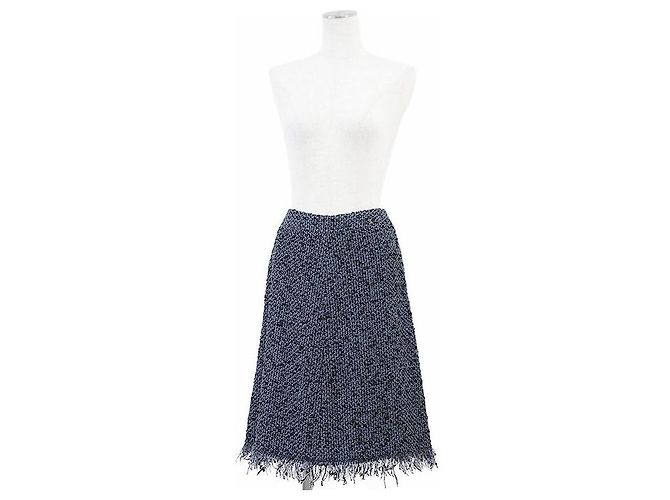 Falda Chanel de tweed con hilo metálico Negro - vista 4