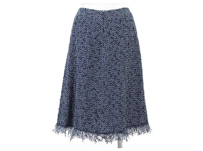 Falda Chanel de tweed con hilo metálico Negro - vista 5