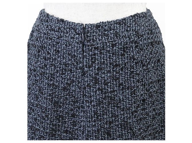 Falda Chanel de tweed con hilo metálico Negro - vista 6