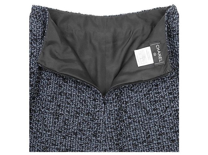 Falda Chanel de tweed con hilo metálico Negro - vista 7