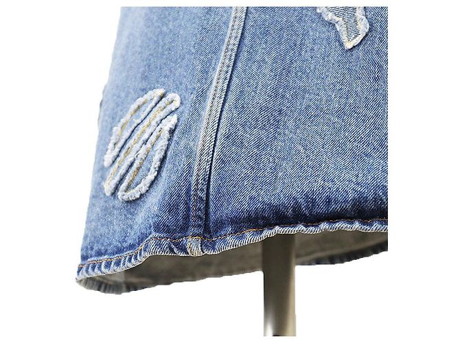 Falda Chanel Metiers d'Art de algodón con patchwork y bordados Azul - vista 5