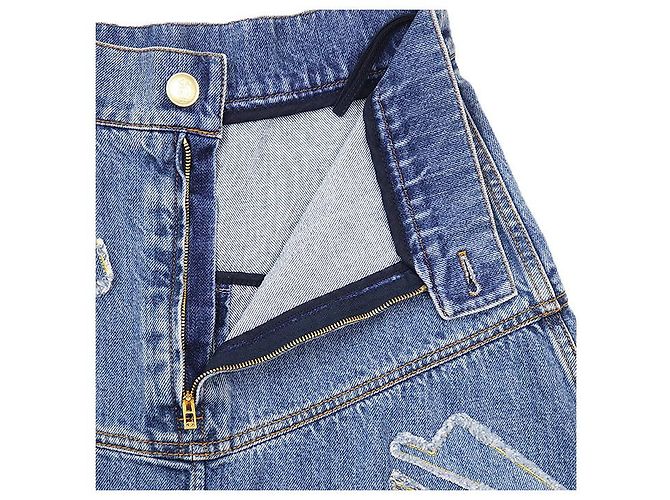 Falda Chanel Metiers d'Art de algodón con patchwork y bordados Azul - vista 9