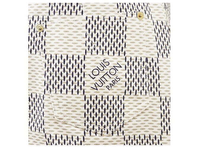 Saia de algodão Louis Vuitton Damier Azur Bege Cru Azul marinho - vista 12