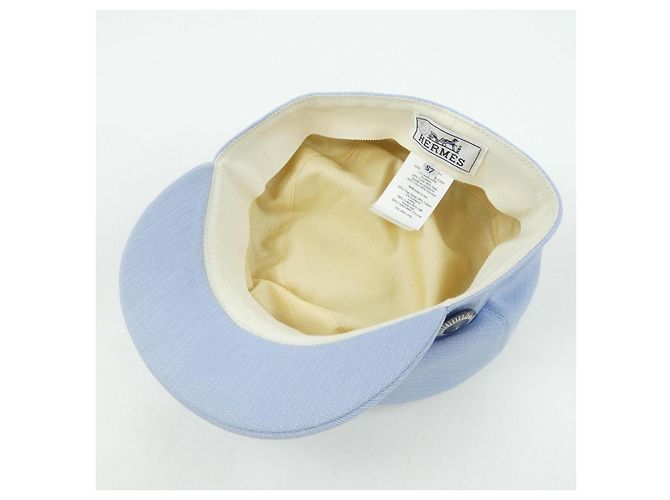 Hermès Hermes GIULIA VISAGE SOLEIL Baumwollkappe Blau - Ansicht 5