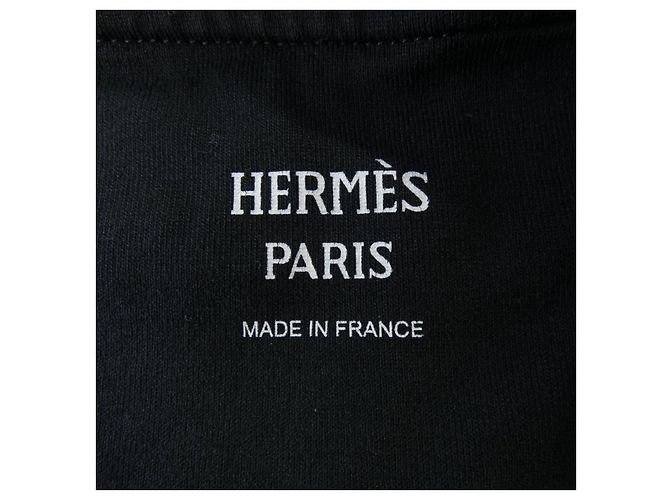 Hermès Hermes The Mall Baumwoll-T-Shirt Schwarz - Ansicht 4