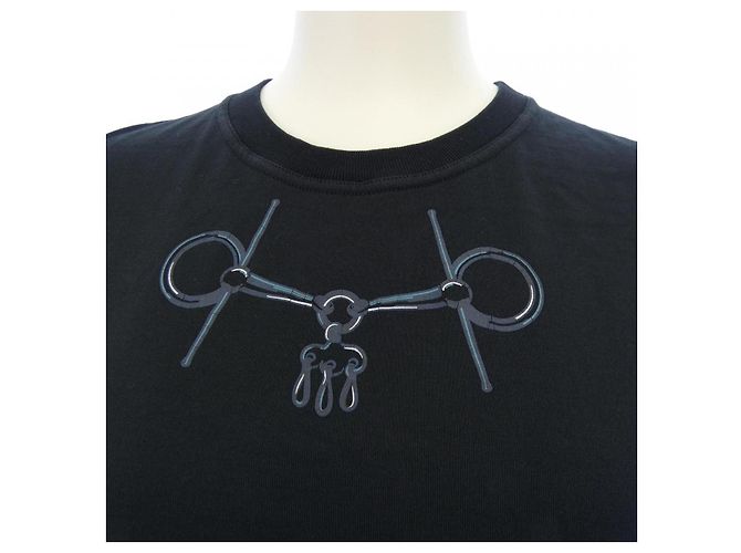 Hermès Hermes The Mall Baumwoll-T-Shirt Schwarz - Ansicht 5