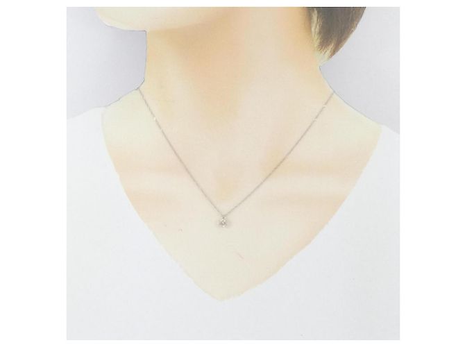 Autre Marque Diamantenhalskette Pt900 Pt850 Silber - Ansicht 6