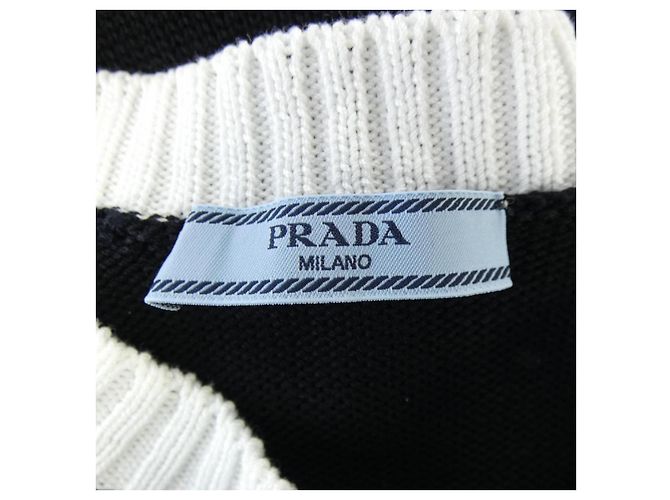 Prada Pullover aus Baumwolle mit Rundhalsausschnitt Schwarz - Ansicht 4