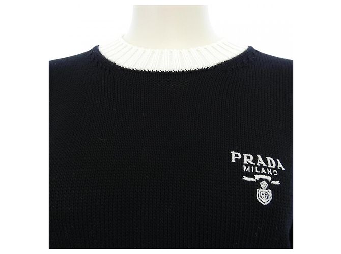 Prada Pullover aus Baumwolle mit Rundhalsausschnitt Schwarz - Ansicht 5