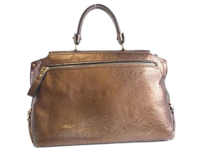 Borsa in pelle Salvatore Ferragamo D'oro Bronzo - vista 2