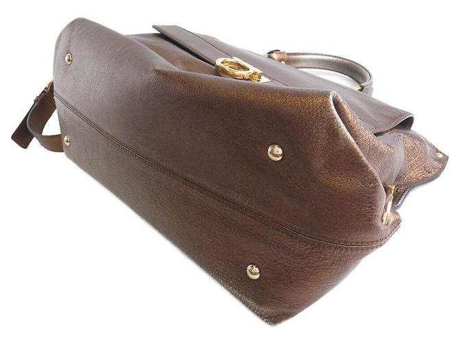 Borsa in pelle Salvatore Ferragamo D'oro Bronzo - vista 3