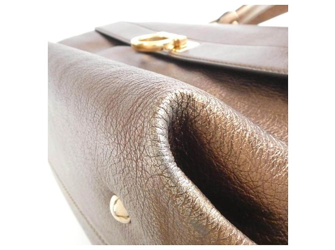 Borsa in pelle Salvatore Ferragamo D'oro Bronzo - vista 4