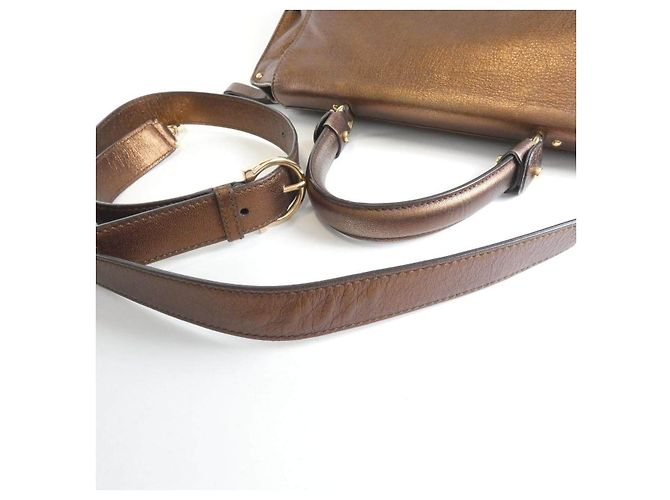 Borsa in pelle Salvatore Ferragamo D'oro Bronzo - vista 5