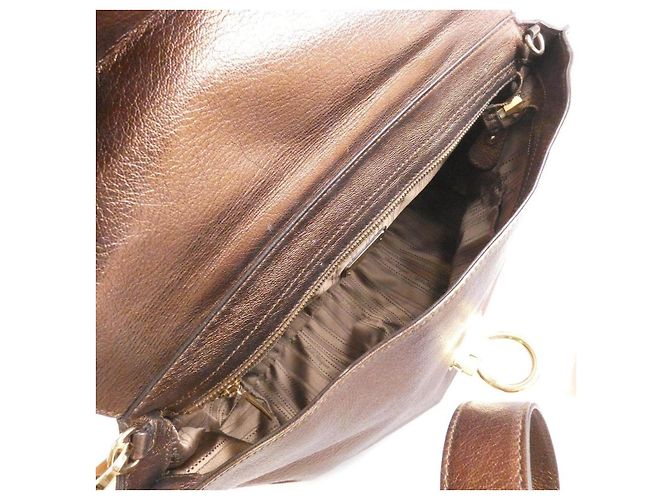 Borsa in pelle Salvatore Ferragamo D'oro Bronzo - vista 8