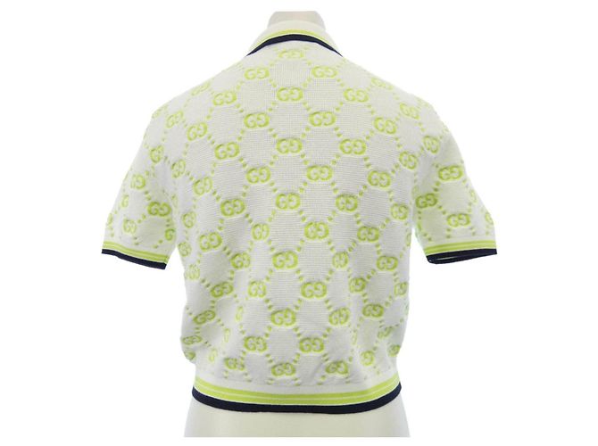 Polo Gucci GG in cotone Bianco Verde - vista 2