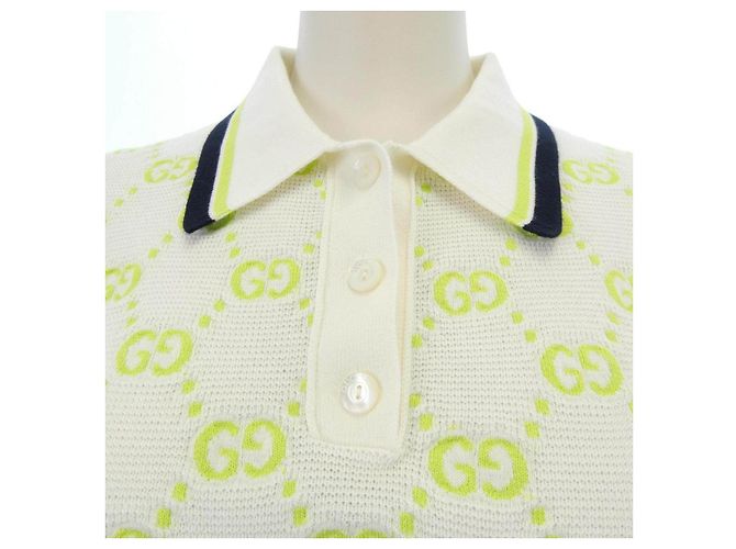 Polo Gucci GG in cotone Bianco Verde - vista 5