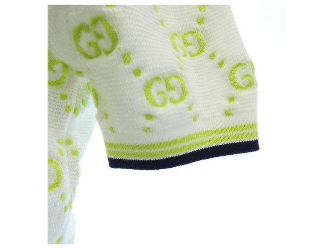 Polo Gucci GG in cotone Bianco Verde - vista 6