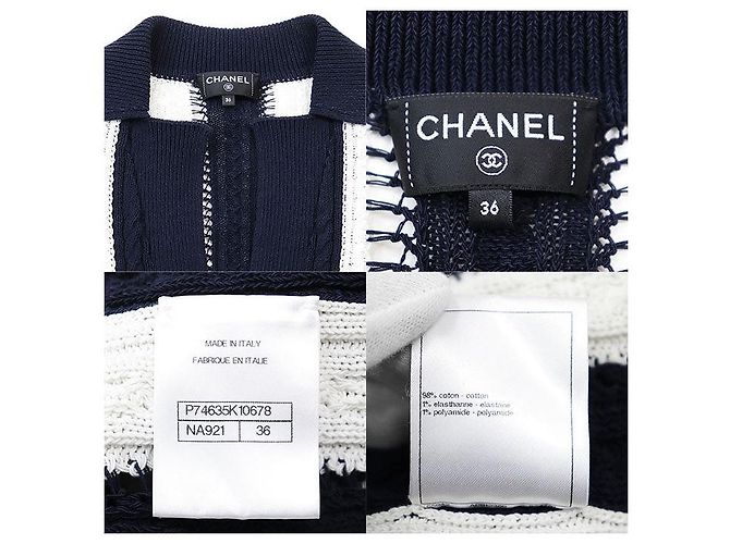 Chanel P74635 Strickjacke aus Baumwolle Blau - Ansicht 10