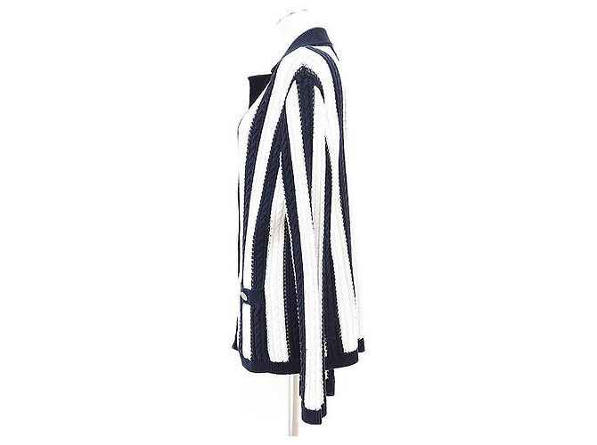 Chanel P74635 Strickjacke aus Baumwolle Blau - Ansicht 13