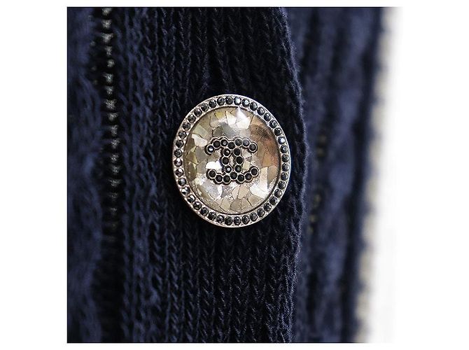 Chanel P74635 Strickjacke aus Baumwolle Blau - Ansicht 3