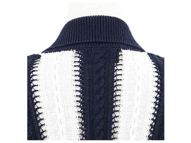 Chanel P74635 Strickjacke aus Baumwolle Blau - Ansicht 7