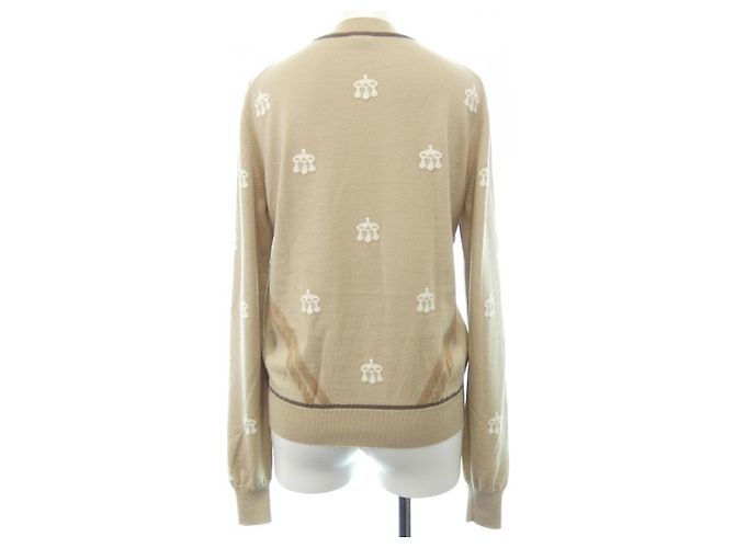 Top de malha Hermès Bege Castanho Branco Marrom - vista 2