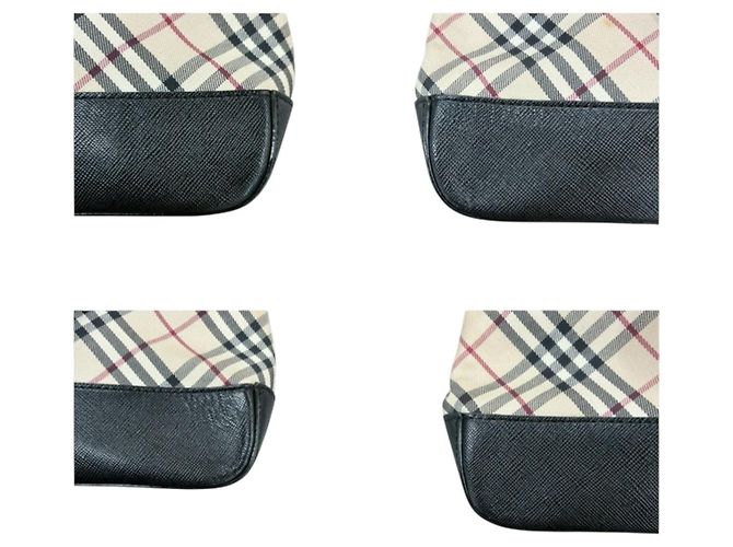 Burberry Nova Check Handtasche aus Canvas und Leder Schwarz Beige - Ansicht 3