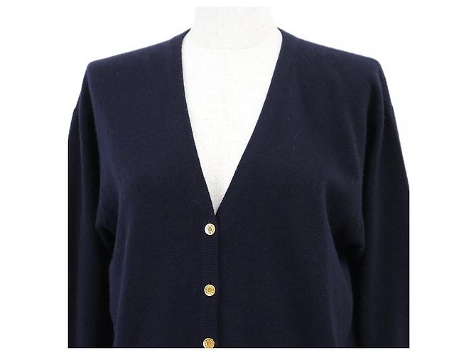 Cardigã Hermès 100% Cashmere Azul Azul marinho - vista 2