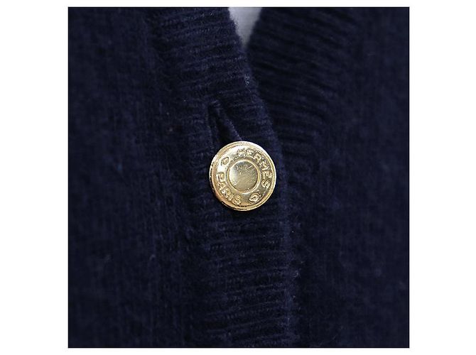 Cardigã Hermès 100% Cashmere Azul Azul marinho - vista 3