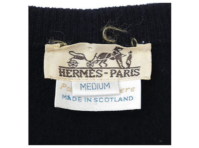 Cardigã Hermès 100% Cashmere Azul Azul marinho - vista 9
