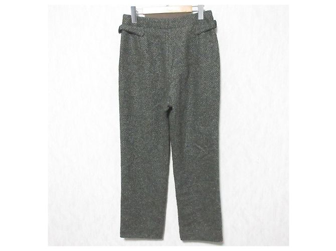 Autre Marque BACCA Tweed-Hose mit hoher Taille, gerade geschnitten Grün Khaki - Ansicht 2