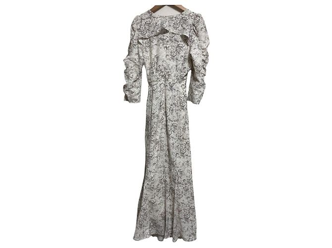Autre Marque Snidel Barie Print Kleid mit Raffung Weiß Roh - Ansicht 2