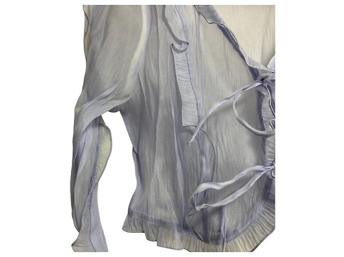 Autre Marque Blusa trasparente Snidel con fiocco anteriore Porpora - vista 3