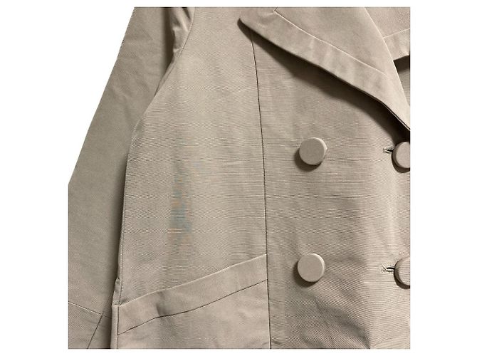 Autre Marque Manteau croisé sans col Tara Jarmon Beige - vue 3