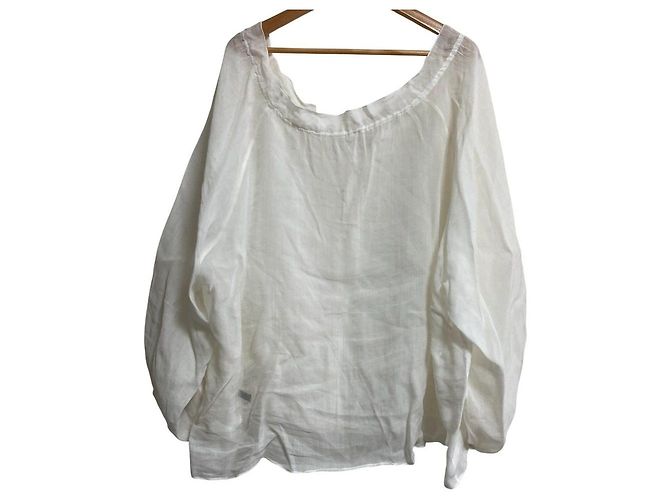 Autre Marque martinique Bluse mit gerafftem Ausschnitt Weiß - Ansicht 2