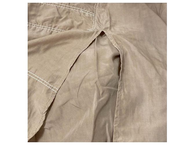 Autre Marque AULA Hemdblusenkleid mit Gürtel und Schulterausschnitten Braun Hellbraun - Ansicht 4