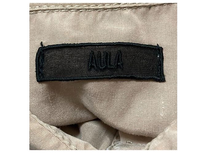 Autre Marque AULA Hemdblusenkleid mit Gürtel und Schulterausschnitten Braun Hellbraun - Ansicht 5