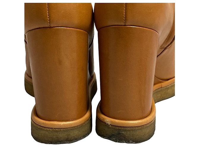 Céline Celine Suede Wedge Short Boots Brown - view 10