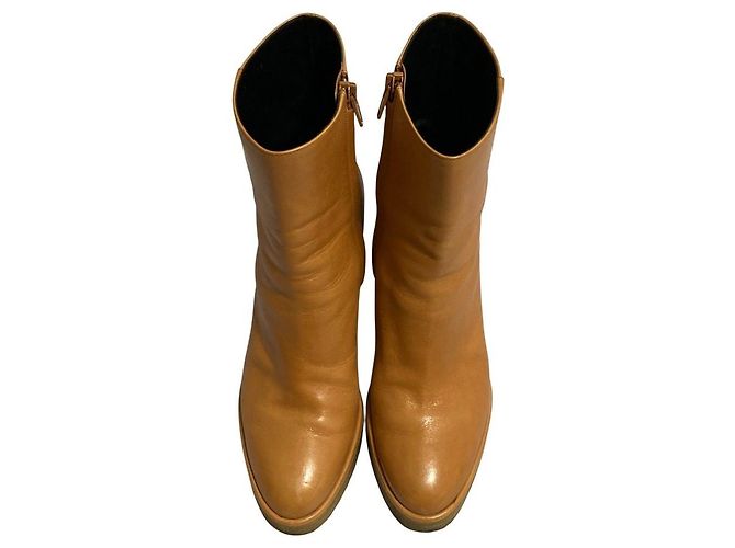 Céline Celine Suede Wedge Short Boots Brown - view 2