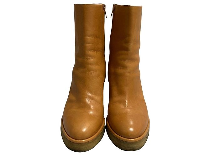 Céline Celine Suede Wedge Short Boots Brown - view 3