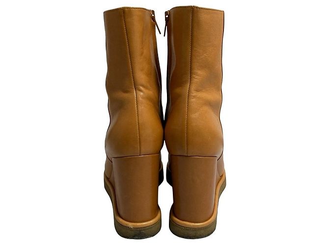 Céline Celine Suede Wedge Short Boots Brown - view 4