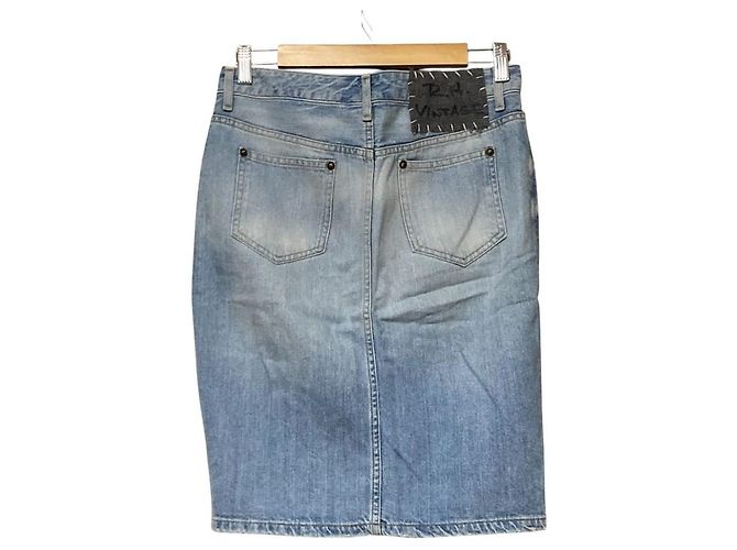 Autre Marque Gonna in denim R.H Vintage Blu Blu chiaro - vista 3